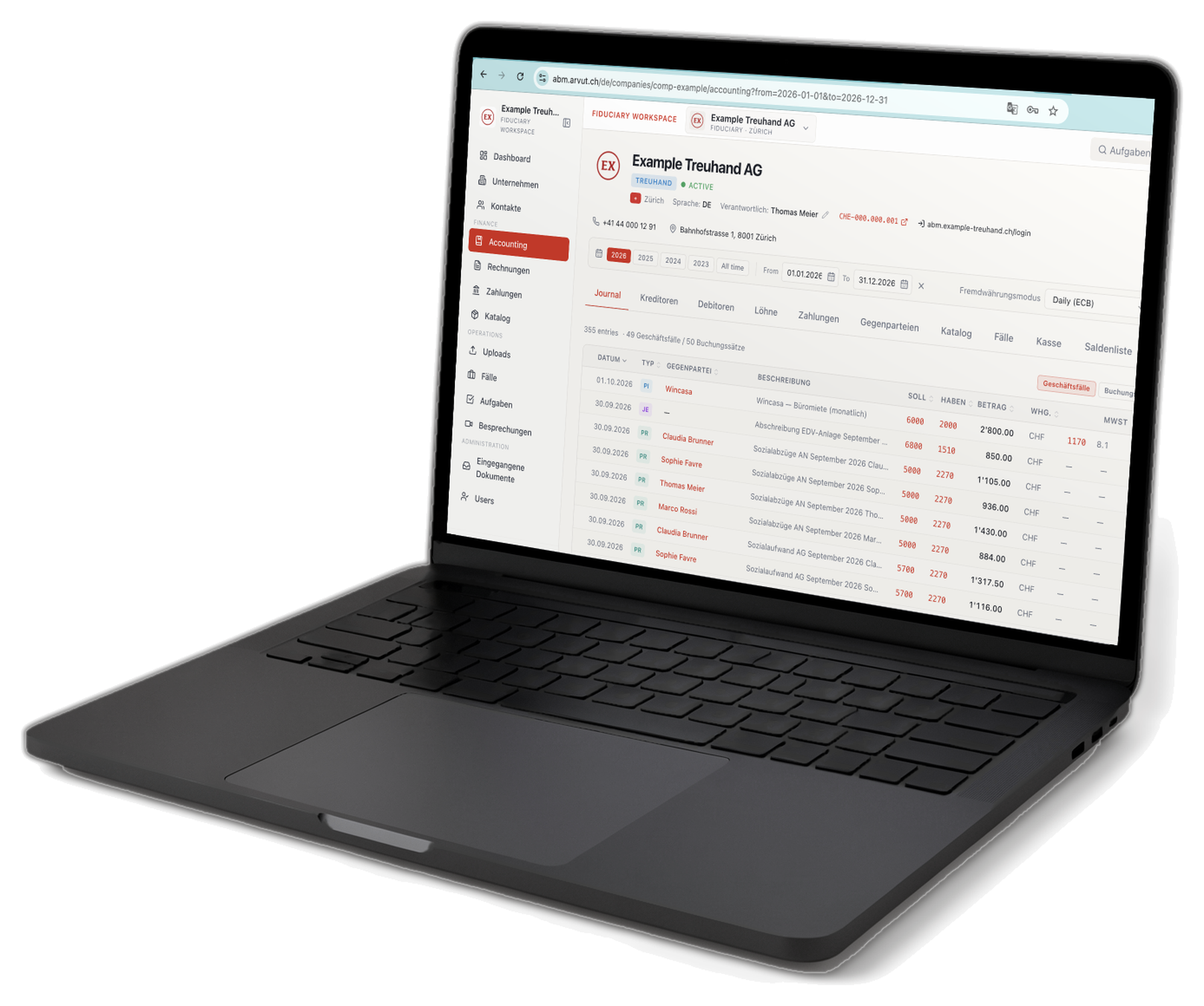ABM auf dem Bildschirm eines Arvut-Arbeitscomputers